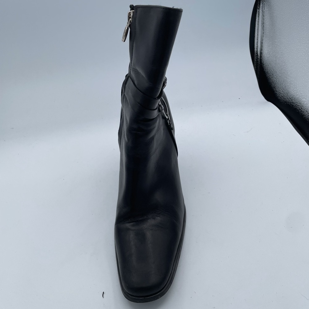Harley-Davidson Harness Ring 84333 Womens 8.5 M Biker Boots Black Leather Bootie - Picture 13 of 14